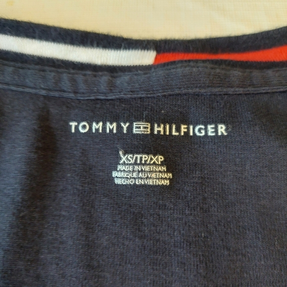Tommy Hilfiger Navy Blue V Neck Short Sleeve Tshirt Preppy Old Money Size XS - Picture 7 of 10